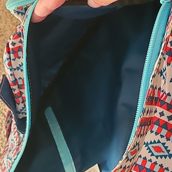 Kavu Aztec Sling Bag in Red and Blue - Picture 3 of 8